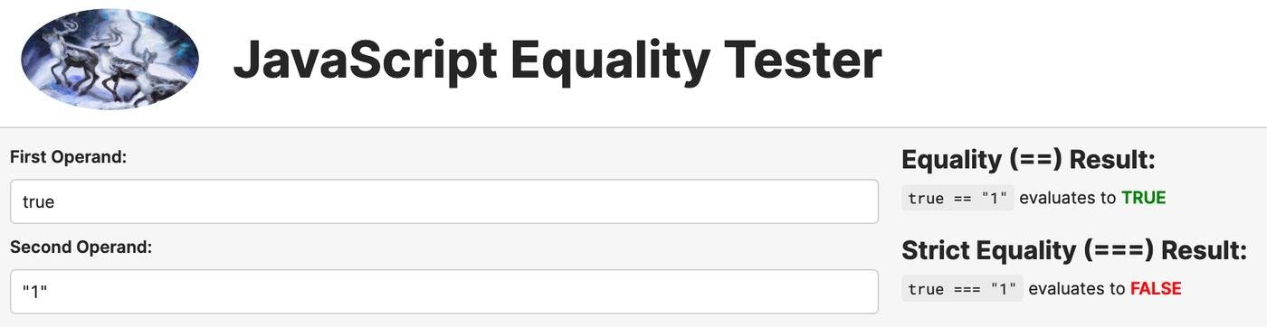 A JavaScript equality operator test harness, built in Retool