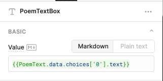 Dynamically generating the text we just got to show up in our Retool app.